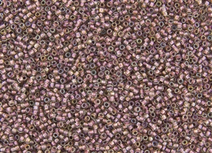 15/0 Toho Japanese Seed Beads - Rose Lined Crystal Rainbow #267