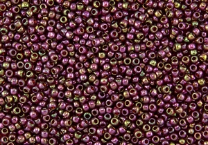 15/0 Toho Japanese Seed Beads - Raspberry Gold Luster #331