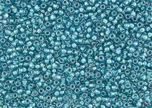 15/0 Toho Japanese Seed Beads - Teal Lined Aqua #377