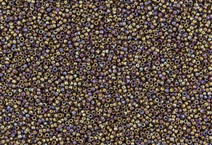 15/0 Toho Japanese Seed Beads - Brown Opaque Rainbow #406