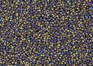 15/0 Toho Japanese Seed Beads - Brown Purple Iris Metallic Matte #615