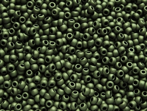 15/0 Toho Japanese Seed Beads - Olive Green Metallic Matte #617
