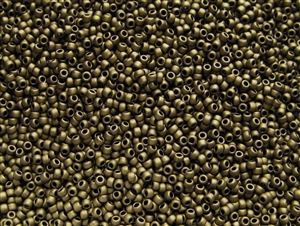 15/0 Toho Japanese Seed Beads - Olive Brown Metallic Matte #702