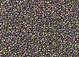 15/0 Toho Japanese Seed Beads - Violet Olivine Iris Metallic Matte #709