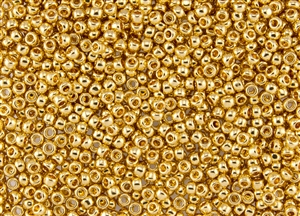 15/0 Toho Japanese Seed Beads - Metallic 24K Gold Plated #712