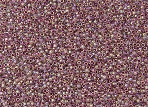 15/0 Toho Japanese Seed Beads - Crystal Rainbow Strawberry Lined #771