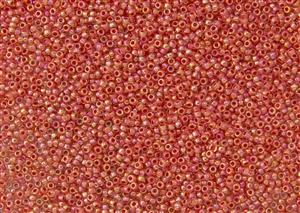 15/0 Toho Japanese Seed Beads - Salmon Lined Crystal Rainbow #779