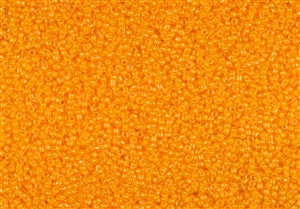 15/0 Toho Japanese Seed Beads - Opaque Neon Tangerine Lined Crystal #801