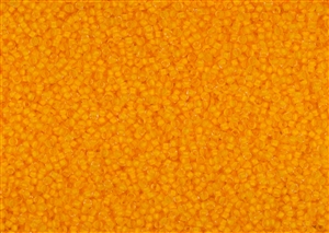 15/0 Toho Japanese Seed Beads - Frosted Opaque Neon Tangerine Lined Crystal #801F