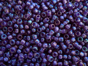 15/0 Toho Japanese Seed Beads - Purple Lined Amethyst Transparent #928