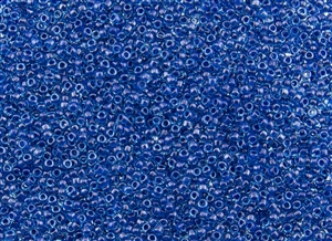 15/0 Toho Japanese Seed Beads - Dark Blue Lined Aqua #932