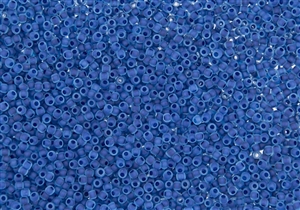 15/0 Toho Japanese Seed Beads - Dark Blue Lined Aqua Matte #932F