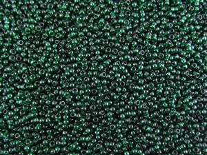 15/0 Toho Japanese Seed Beads - Emerald Green Transparent #939