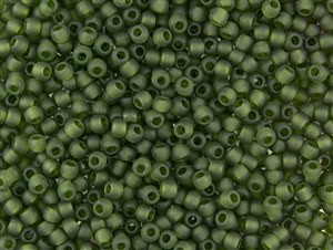 15/0 Toho Japanese Seed Beads - Olivine Green Transparent Matte #940F