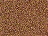 15/0 Toho Japanese Seed Beads - Frosted Mustard Chartreuse Lined Pink Iris Luster #1626F