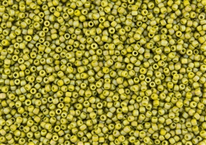 15/0 Toho Japanese Seed Beads - Semi Glazed Rainbow Lemongrass #2630F