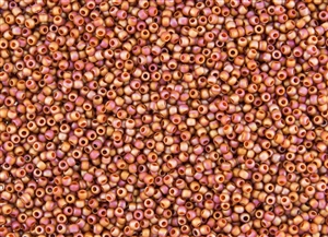 15/0 Toho Japanese Seed Beads - Semi Glazed Rainbow Orange #2641F