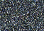 15/0 Toho Japanese Seed Beads - Semi Glazed Rainbow Jet Black #2642F