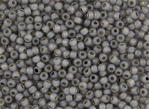 15/0 Toho Japanese Seed Beads - PermaFinish Black Diamond Opal Silver Lined #PF2115