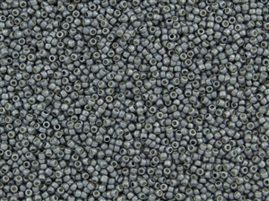 15/0 Toho Japanese Seed Beads - PermaFinish Silver Grey Metallic Matte #PF565F