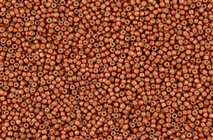 15/0 Toho Japanese Seed Beads - PermaFinish Burnt Copper Metallic Matte #PF573F