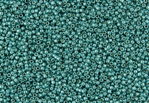 15/0 Toho Japanese Seed Beads - PermaFinish Turquoise Metallic #PF578