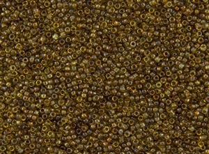 15/0 Toho Japanese Seed Beads - Hybrid Natural Picasso Transparent #Y301