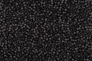 Toho Treasures Cylinder Beads - Jet Black Opaque Matte #49F