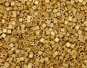 11/0 Triangle Toho Seed Beads - 24K Gold Plated Matte #712F
