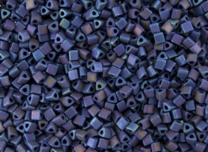 8/0 Triangle Toho Seed Beads - Navy Blue Iris Metallic Matte #82F