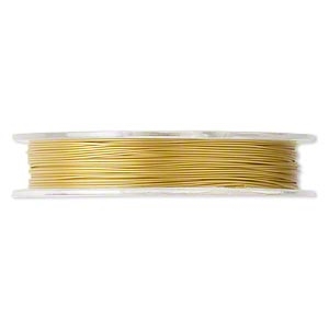 30FT - Tigertail Beading Wire - Nylon-Coated Stainless Steel - GOLD - 0.015"