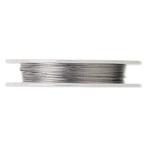 30FT - Tigertail Beading Wire - Nylon-Coated Stainless Steel - CLEAR- 0.015"