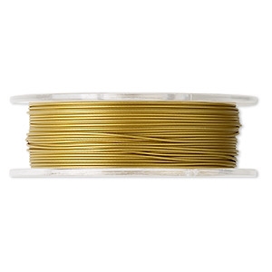 30FT - Tigertail Beading Wire - Nylon-Coated Stainless Steel - GOLD - 0.018"