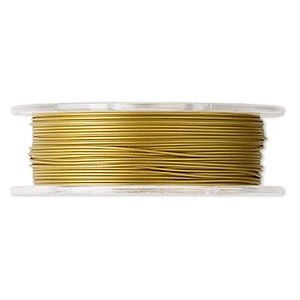 30FT - Tigertail Beading Wire - Nylon-Coated Stainless Steel - GOLD - 0.022"