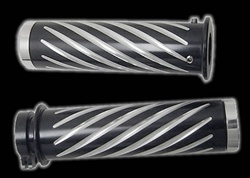 honda black grips swirl-design flat-ends