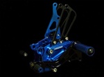 blue adjustable rearsets Honda CBR 600RR