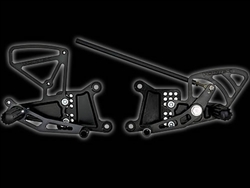 Vortex Rearsets Black Yamaha YZF-R6 2003-2005 YZF-R6S 2006-2009 RS602K