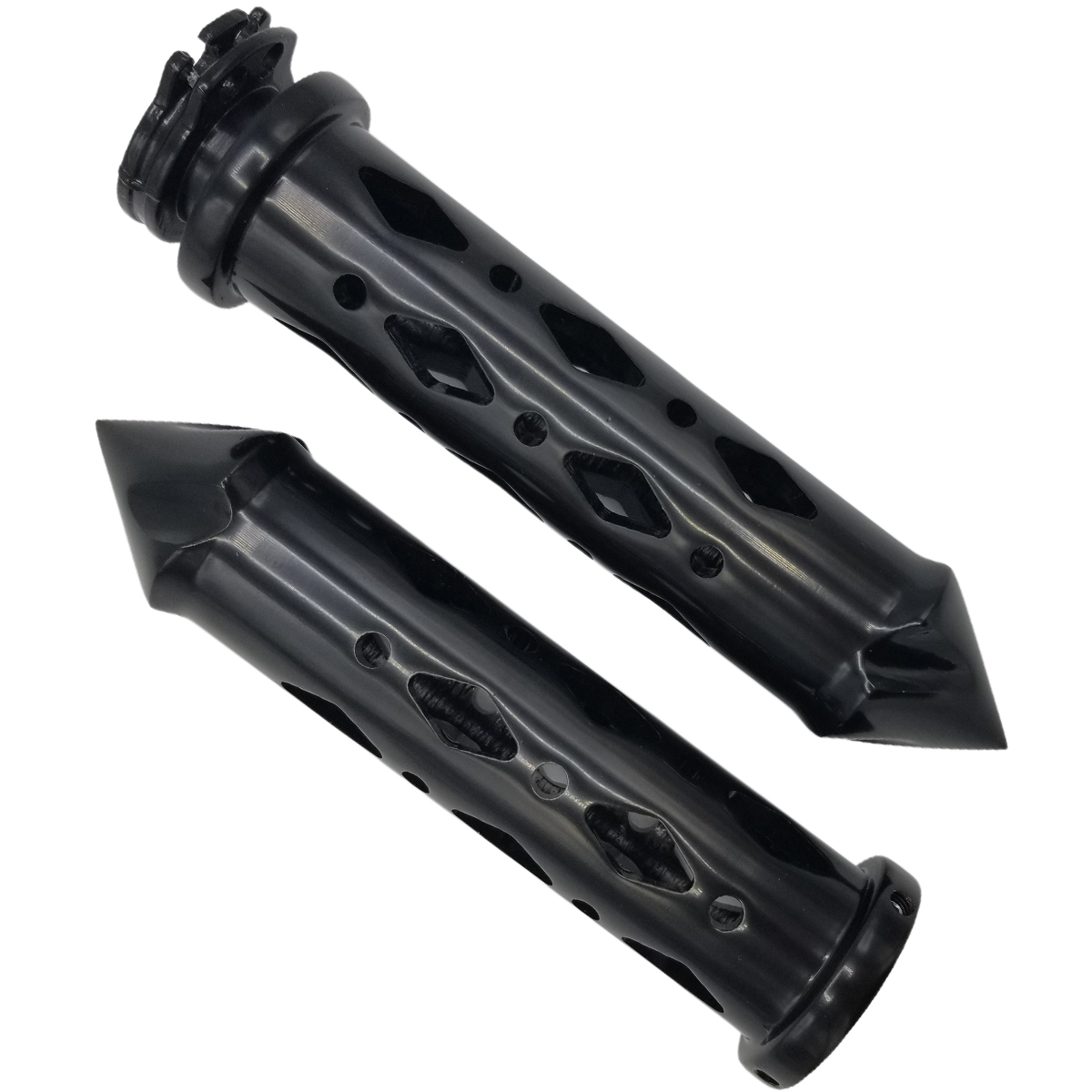 universal black grips pointed-ends diamond-cut sixty61