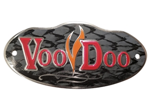 Voodoo Exhaust Badge in Red and Orange