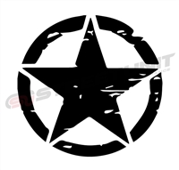 Distressed Army Star Vinyl Decal