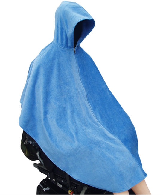 Terry Shower Swim Cape - Whisks the moisture away - Adaptive Wheelchair Clothing