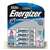 Energizer L92 L92SBP-4 Ultimate Battery, 1.5 V Battery, 1250 mAh, AAA Battery, Lithium Iron Disulfide