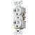 Eaton Wiring Devices BR20W Duplex Receptacle, 2 -Pole, 20 A, 125 V, Back, Side Wiring, NEMA: 5-20R, White