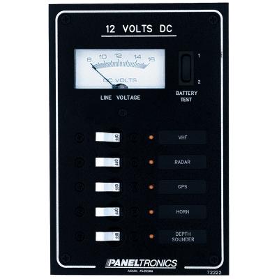 Paneltronics Standard DC 5 Position Breaker Panel &amp; Meter w/LEDs