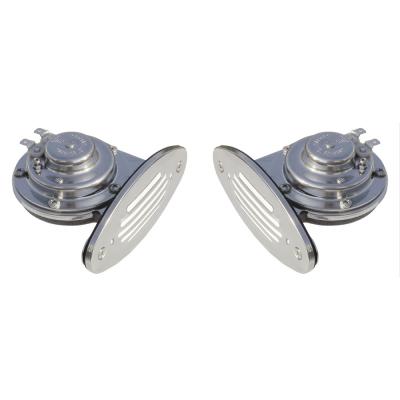 Schmitt Marine Mini Stainless Steel Dual Drop-In Horn w/Stainless Steel Grills High  Low Pitch