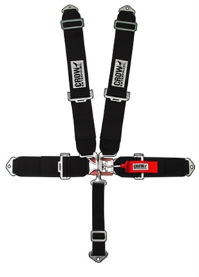 Crow 3" 5-Way Latch & Link Snap-In Seat Belt w/ Pads 55"