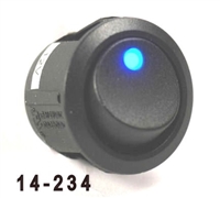 K4 Round Button Single Pole Rocker Switch With Blue Dot "On" Light 14-234
