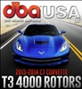 DBA 2013-2014 Chevrolet Corvette C7 -Base Model Front T3 4000 Series Uni-Directional Rotor