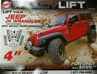 Ready Lift 69-6400 2007-16 Jeep JK Wrangler SST Lift Kit 4" Front & 3" Rear