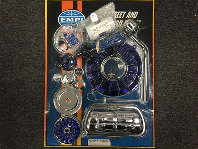 EMPI Engine Trim Super Chrome / Blue Dress Up Kit VW Bug Buggy VW Beetle 8654